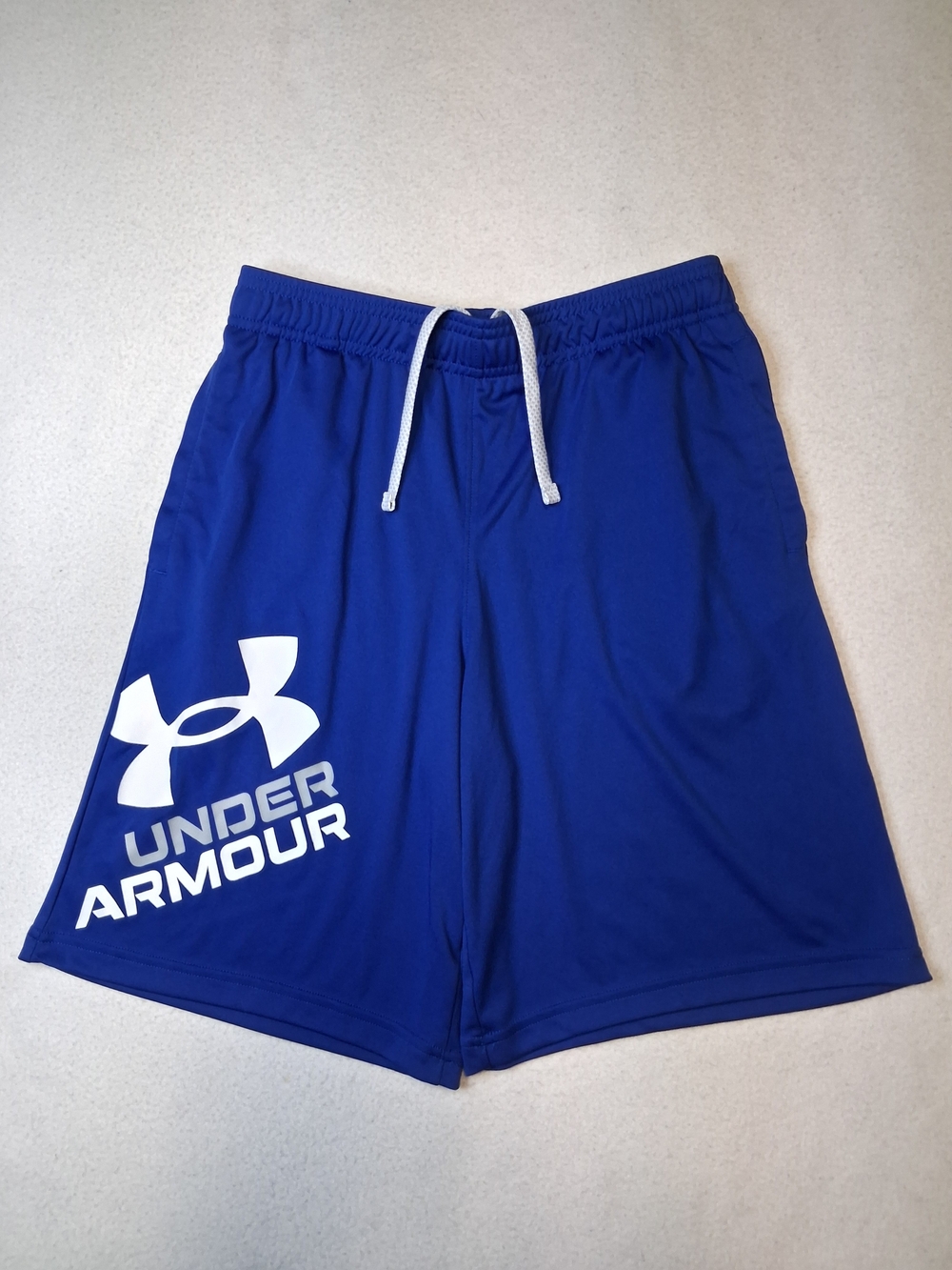 Under Armour Royal Blue Kids Shorts with White Logo